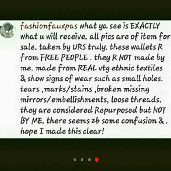 🌎👽 Free People Boho Embroidered Repurposed vtg banjara hippie Wallet card case - Picture 16 of 16